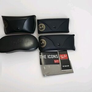 Lot of 4 Ray Ban Sunglass Cases Only 3 Soft Shell-1 Snap Protective Case